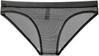 Men's Mesh No Pouch Slim Fit Bikini Briefs Underwear Breathable Triangle Briefs Underwear