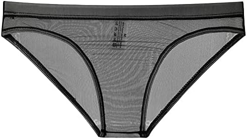 Men's Mesh No Pouch Slim Fit Bikini Briefs Underwear Breathable Triangle Briefs Underwear