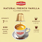 Roastesso, Aluminum Espresso Capsules, French Vanilla Natural Flavored Coffee, Compatible with Nespresso Original Machines, Medium Roast Intensity 7, Recyclable Coffee Pods, Packed in USA (40 Count)