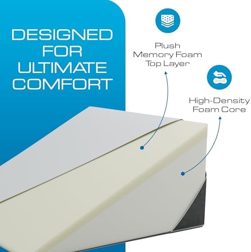 Kolbs Extra Wide Bed Wedge Pillow for Sleep Apnea, Acid Reflux, and Back Pain Relief, with Chic Jacquard Cover - Headboard GERD Pillow Wedges for Sleeping (Extra Wide 12" Height)