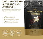 TALCUFON Madagascar Ground Vanilla Bean Powder, 100% Ground Vanilla Beans, No Fillers and Additives, Gluten Free, Non-GMO Great for Coffee, Baking, Shakes 2.5 Oz