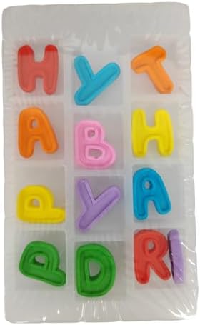 Edible Candy Happy Birthday Letters Cake Decorations Dessert Sugar Sprinkles Party Cookie DIY Cake Cupcake Topper Icing Frosting Decoration Holiday Supplies (Only Contain Happy Birthday Alphabet)