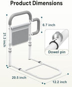 ONTHEWEI Bed Rails for Elderly Adults Safety, with Double Non-Slip Handle & Storage Pouch, Fits Most Bed Sizes, Bed Assist Rails for Seniors and Post-Surgery,Reduce Falls & Support Independence