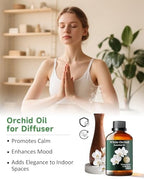 White Orchid Essential Oil, Pure White Orchid Oill Mumianhua Premium Perfume Concentrate for Diffuser, Luxury Scented Candles & Skin-Safe Perfume Making, 3.38 Fl Oz w/Dropper