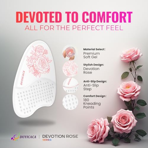 Ball of Foot Cushions for Women: Metatarsal Pads Forefoot Gel Inserts for High Heels, Non Slip Shoe Pads Stop Sliding Forward, Cushion Ball of Foot Pain Relief for Heels Sandals Pumps