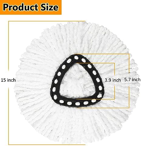 12Pack Spin Mop Replacement Heads,100% Microfiber Mop Head Replacement Compatible with Triangle Spin Mop, 360 Degree Spin Mop Refill for Easy House Cleaning Floor Mopping,Multi-Pack Value Pack