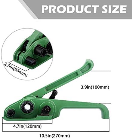 MYFAMIREA Heavy Duty Poly Strapping Tensioner and Cutter Manual Banding Tools Windlass for 1/2" -3/4" Width Polyester Polyproplyn Strap (Jungle Green)