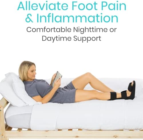 Vive Plantar Fasciitis Night Splint Plus Trigger Point Stretch Wedges - Soft Leg Brace Support, Orthopedic Sleeping Immobilizer Stretch Boot (Large: Men's: 8.5-11, Women's: 10-12)