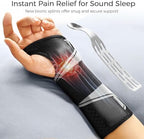 FREETOO Carpal Tunnel Wrist Brace Night Support Fit Left Hand for Work, Pain Relief Wrist Splint for Tendonitis, Arthritis, Sprain, Wrist Immobilizer Fit Women Men for Sleeping (XS, Black/Grey)