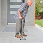 Stainless Steel Walking Stick with 4 Feet, Extendable Crutches for The Elderly Adjustable Walking Aid Stick for Men and Women Nonslip Trekking Pole for Mobility Support