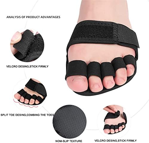 Metatarsal Foot Pads, 1 Pair Toe Straightener Splint Open Five-Toes Socks Forefoot Pads, Non-Slip Ball of Foot Cushions Toe Supports for Overlapping Toes Crooked Hammer Toes Hallux Valgus (L)