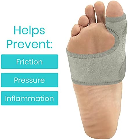 Vive Bunion Brace (Pair) - Big Toe Corrector Straightener with Splint - Hallux Valgus Pad, Joint Pain Relief, Alignment Treatment - Orthopedic Sleeve Foot Wrap Support for Men and Women (Gray)