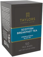 Taylors of Harrogate Scottish Breakfast Black Tea Individually Wrapped Bags, 50 Count (Pack of 1), Strong, Malty and Full, Caffeinated, Enjoy Hot or Iced, 50 Teabags