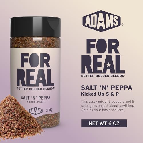 FOR REAL Salt 'N' Peppa Seasoning - 5 Pepper & 5 Salt Blend for Steak, Eggs, Chicken & More - Gluten Free, Kosher, No Seed Oils or MSG - Bold Twist on Classic S&P - 6oz