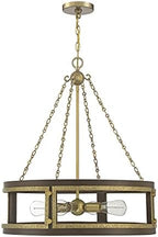 Savoy House 1-1490-4-170 Lakefield Pendant, 4-Light 240 Total Watts, Burnished Brass w/Walnut