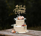 Just Engaged Cake Topper for Engagement Party Decorations, Gold Engaged Ring Sign,We're Engaged Cake Toppers Decorations