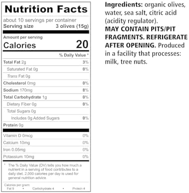 DIVINA Organic Pitted Green Olives, 10.2 oz, (2-Pack)