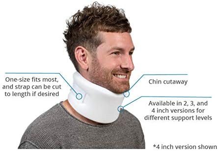 FitPro 3" Foam Cervical Collar, Amazon Exclusive Brand, White -FP10003