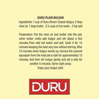 Duru Brown Fine Bulgur, 2000 g, Wheat Berries, 100% Natural and Certificated, High Fiber and Protein, Non-GMO, Great for Vegan Recipes, Better than Rice