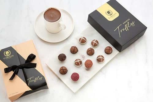 CARIANS Chocolate Gourmet Truffles Box, Chocolate Gift Box, Box of Candy, Assorted Luxury Chocolate Basket, Dark, Milky, Hazelnut Truffles, Great for Gift Giving and Anniversary, 11 Pcs.