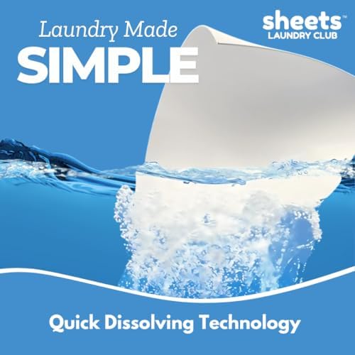 Sheets Laundry Club - Liquidless Laundry Detergent Sheets, 100 Loads - Fresh Linen Scent, Eco-Friendly, Quick-Dissolving Formula, Hypoallergenic, Septic Safe, Plastic-Free Packaging - 50 Sheets