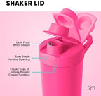 Simple Modern Stainless Steel Shaker Bottle with Ball 24oz | Metal Insulated Cup for Protein Mixes, Shakes and Pre Workout | Rally Collection | Raspberry Vibes