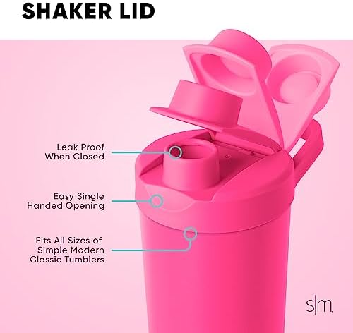 Simple Modern Stainless Steel Shaker Bottle with Ball 24oz | Metal Insulated Cup for Protein Mixes, Shakes and Pre Workout | Rally Collection | Raspberry Vibes