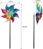 Hausse 10 Pack Reflective Pinwheels Wind Spinner, Extra Sparkly Rainbow Pinwheel with Stakes, Bird Repellent Blinder Devices Deterrent to Scare Birds Away from Yard Patio Farm Garden, Colorful