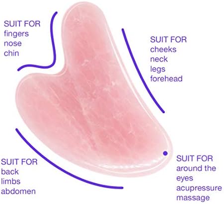 Gua Sha Massage Tool Rose Quartz Jade Facial Tool for Neck Body SPA Acupressure Scraping Massage Trigger Point Treatment