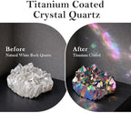 Rockcloud Healing Crystal Natural Titanium Coated Deep Red Rock Quartz Cluster Geode Druzy Home Decoration Gemstone Specimen