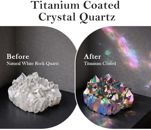 Rockcloud Healing Crystal Natural Titanium Coated Fuchsia Rock Quartz Cluster Geode Druzy Home Decoration Gemstone Specimen