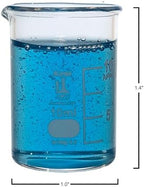 Karter Scientific 214T2, 3.3 Boro, Griffin Low Form, Glass Beaker Set - 4 Sizes - 10ml, 50ml, 100ml, 250ml