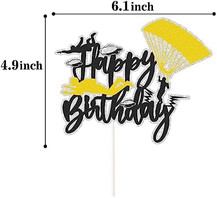 Skydiver Happy Birthday Cake Topper,Skydiving Lovers Cake Decor, Parachuter Birthday Party Decorations