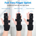 Fanwer 2 Finger Splint, Reversible Trigger Finger Splint, Adjustable Length Finger Brace, Knuckle Straightening Immobilizer for Broken Finger, Arthritis, Mallet Finger, Sprains, Tendonitis