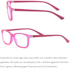 Readerest Blue Light Blocking Glasses – Thin Reflective Lens, Anti-Glare Computer Eyeglasses, UV Protection, Eye Strain Relief (Pink, 2.5 Magnification)