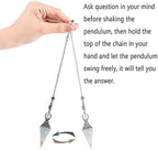 MAIBAOTA Pendulum Crystal, Natural Aquamarine Crystal Pendulums for Dowsing, Spiritual Pointed Crystals for Witchcraft Supplies, Divination Tools