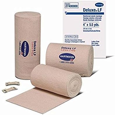 Hartmann Deluxe Elastic Bandage, 6" x 5 yd, Single Roll, Latex Free, Skin Safe Bandage for Wrapping Wounds, Holding Gauze, and Other Dressings in Place, Cotton Yarn Bandage
