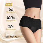 MOLLIS Disposable Period Underwear for Women, Postpartum Panties, Maternity Knickers Heavy Flow Leak Proof, Unscented, Black, XXLarge, 8 Count