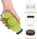 umud Juice Bottles with Lids, 16 Oz - Set of 3 - Clear Glass Jars with Caps - Reusable Empty Drink Containers for Juicing, Smoothies, Water, Milk, Kombucha Storage, Wellness Shots and More (3)