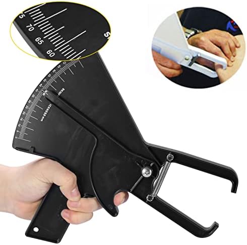 Yinhing Body Fat Caliper,0-80mm Accurate Skinfold Measurement Tool with Easy-Read Scale, Home Use Fitness & Tracker for Men and Women (Black)