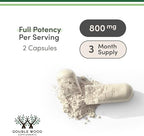 Magnesium Citrate 800mg, 180 Capsules, Digestion & Constipation Support, Vegan Safe, Non-GMO, Double Wood Supplements