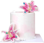Lily Cake Toppers with Gems Large Artificial Lily Cake Decoration