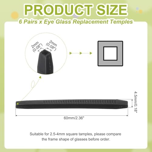 PATIKIL Eye Glass Replacement Temples, Silicone Anti-Slip Eyeglass End Tips Glasses Retainers