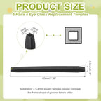 PATIKIL Eye Glass Replacement Temples, Silicone Anti-Slip Eyeglass End Tips Glasses Retainers