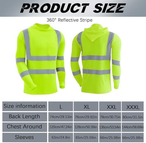 Amylove 4 Pcs Reflective Safety T Shirt High Visibility Work Shirts Sun Protection Construction