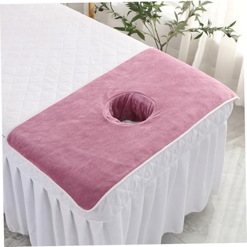 Beauty Bed Cover Massage Table Cover Soft Microfiber Massage Bed Cover with Face Hole Spa Beauty Bed Cover Towel Reusable Washable Massage Bed Sheet, Purple