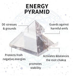 Runyangshi Natural Clear Quartz Crystal Pyramid Energy Generator | 1.2x1.2in (3x3cm) Healing Crystal Pyramid for Protection & Positive Energy | Natural Quartz for Chakra Reiki Home Decor