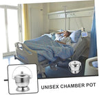 FRCOLOR Urinal Lid Portable Chamber Pot Stainless Steel Spittoon for Home and Camping