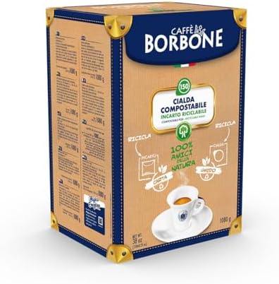 Caffè Borbone Espresso Paper Pods, Gold Blend, Sweet and Refined, Medium Roast ESE Pods, Authentic Italian Espresso- 150 Count
