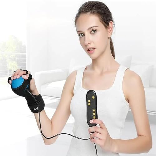 Electric Finger Massager, Hemiplegia Hand Massage Ball, Hot Compress Stroke Hemiplegia Finger Recovery Equipment, Finger Gripper Strength Trainer, for Dystonia and Stroke Patients